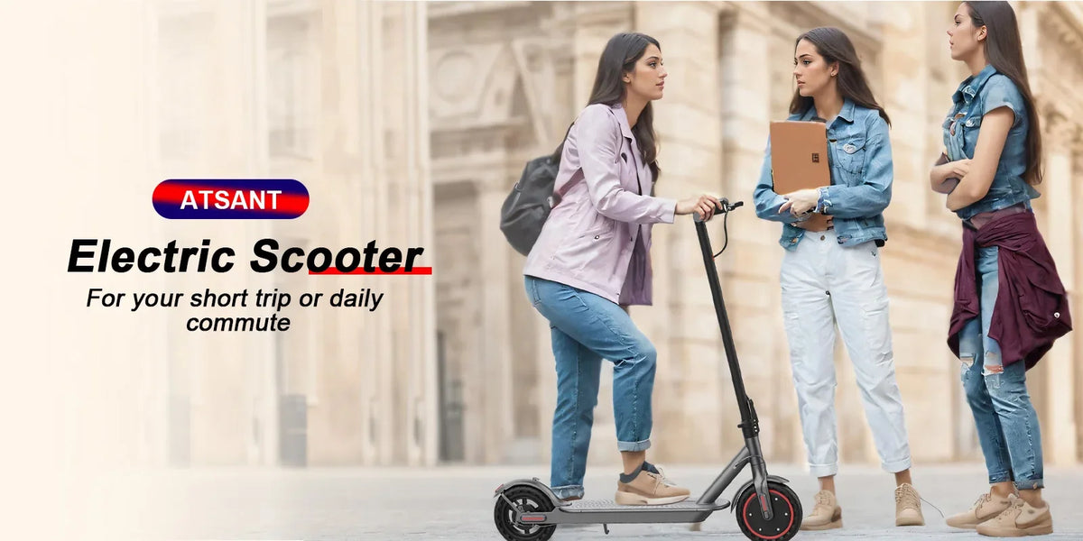 ATSANT i6 350W Electric Scooter 16Miles Long Range 19.3MPH Dual Brakes 8.5Inch Solid Tires Foldable Commuting EScooter for AdulT