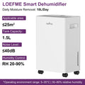 LOEFME 10L Dehumidifier with Auto Humidity Sensor, 24H Timer, 3 Modes for Home, Continuous Drainage Digital Display, Dryer Mode
