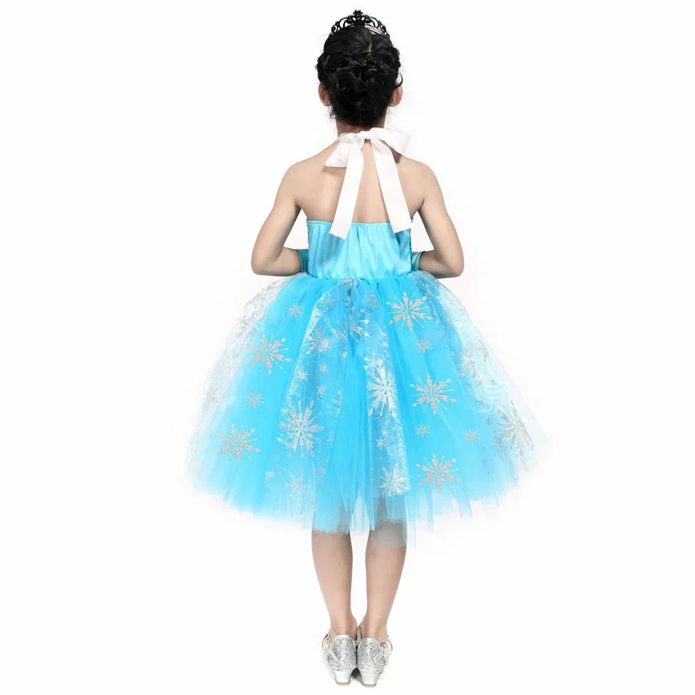 Elsa Costume for Girls Sky Blue Snow Queen Tutu Dress