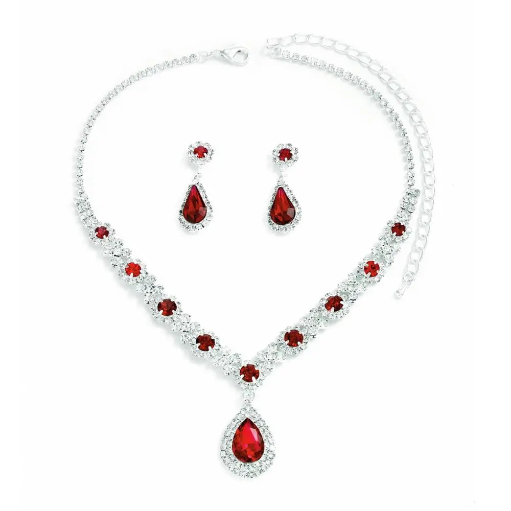 Fashionable Crystal Jewelry Necklace And Earring Set