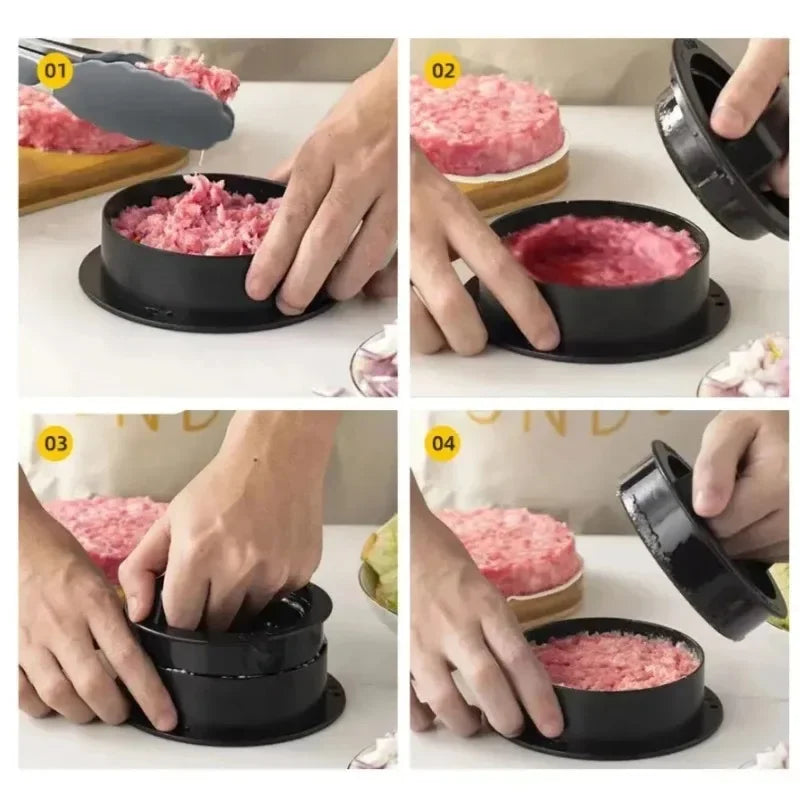 Hamburger Maker Press With 100 Patty Papers Round Non-Stick Meat Beef Grill Burger Press Patty Mold