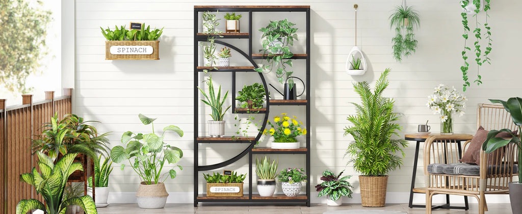 Tribesigns Bookshelf, Industrial 5 Tier Etagere Bookcase, Freestanding Tall Bookshelves Display Shelf Storage Organizer