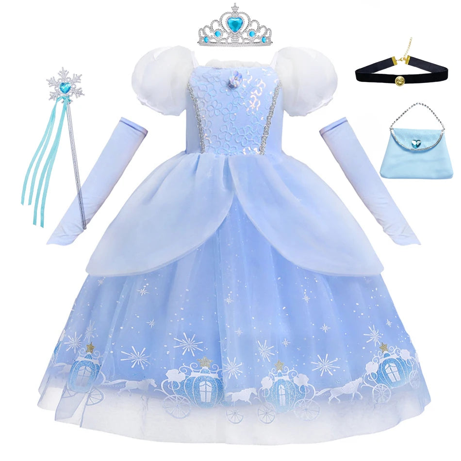 Girls Halloween Cinderella Princess Dress