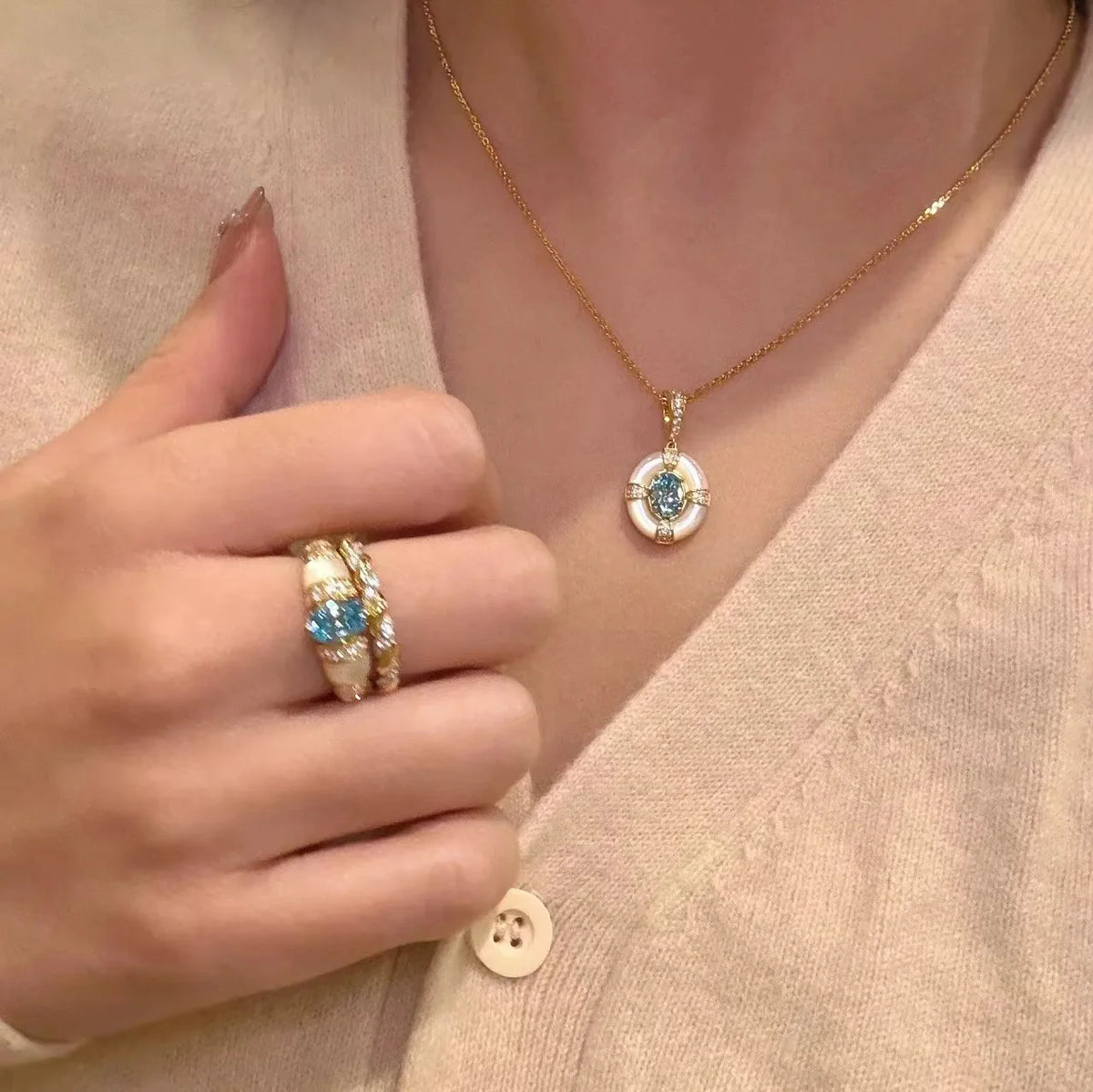 Classic blue jewelry set