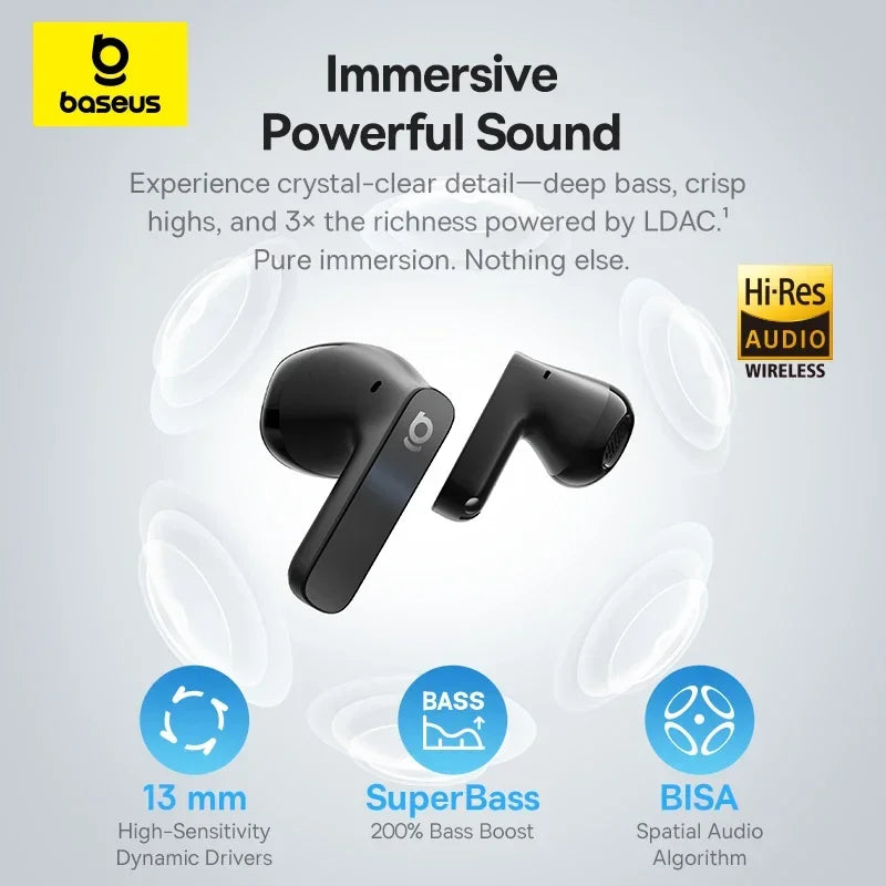 Baseus Bass BS1 NC -40dB Realtime Adaptive ANC Wireless Earbuds
