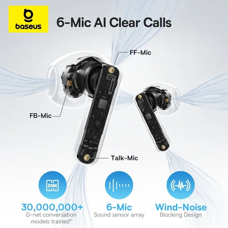 Baseus Bass BS1 NC -40dB Realtime Adaptive ANC Wireless Earbuds