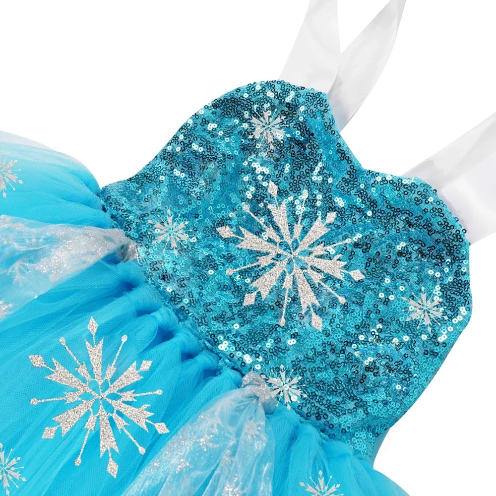 Elsa Costume for Girls Sky Blue Snow Queen Tutu Dress