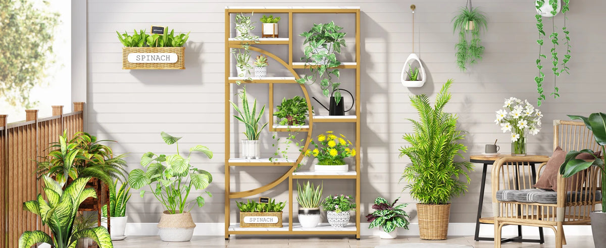 Tribesigns Bookshelf, Industrial 5 Tier Etagere Bookcase, Freestanding Tall Bookshelves Display Shelf Storage Organizer
