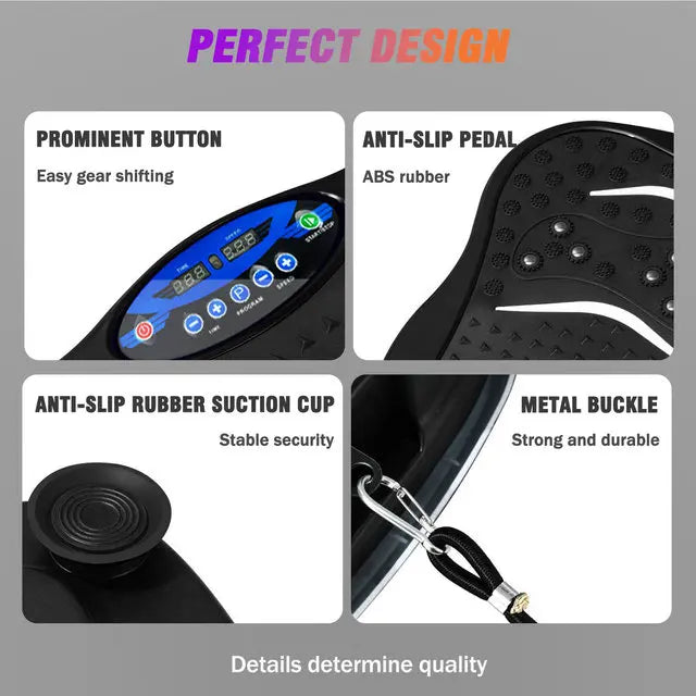 Vibration Plate Exercise Machine Fat-Burning Full Body Workout Power Vibration n Resistance Bands Fitness Equipmen Weight Loss