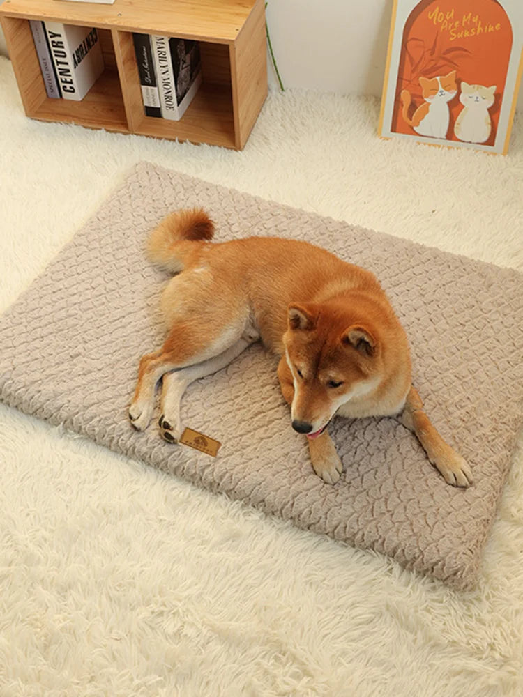 3D Foam Pet Bed With Removable Washable Faux Fur Cover Orthopedic Waterproof Dog Bed For Crate