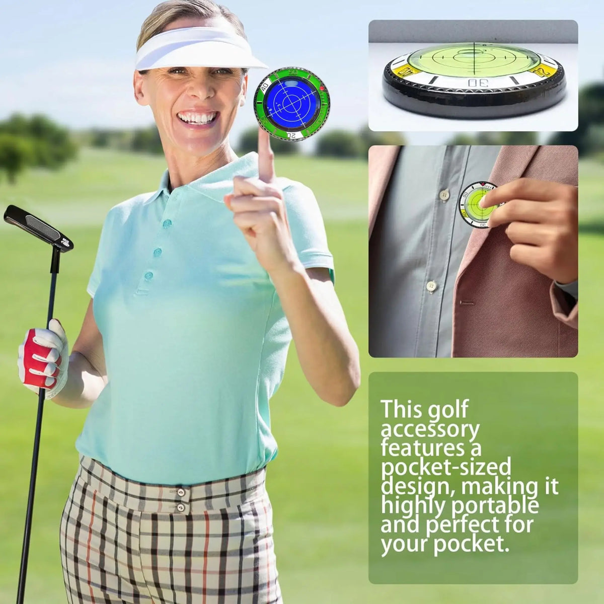 Golf Ball Marker for Putting Green Golf-Green Reader with High Precision Slope Reading Aid