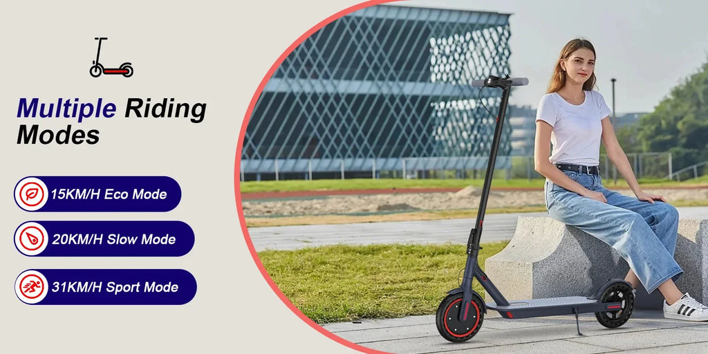 ATSANT i6 350W Electric Scooter 16Miles Long Range 19.3MPH Dual Brakes 8.5Inch Solid Tires Foldable Commuting EScooter for AdulT