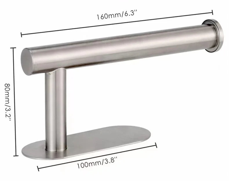 Stainless Steel Toilet Paper Holder, No Drill Wall Mount Tissue Roll Holder for Bathroom, Self Adhesive, Rustproof