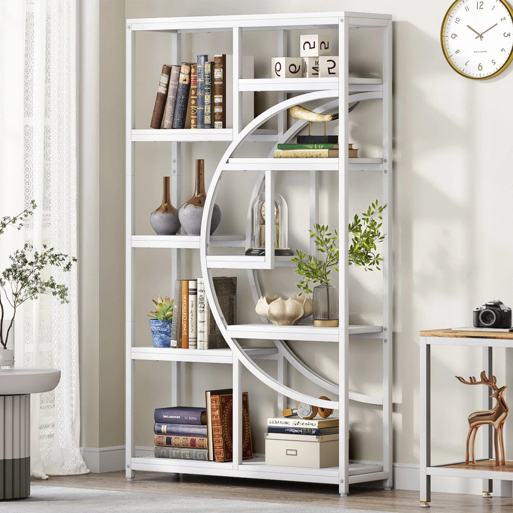 Tribesigns Bookshelf, Industrial 5 Tier Etagere Bookcase, Freestanding Tall Bookshelves Display Shelf Storage Organizer