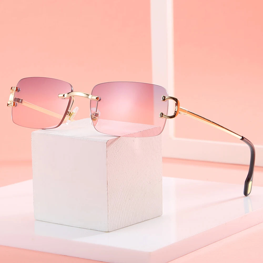 Metal Sunglasses-Vintage Square Frame