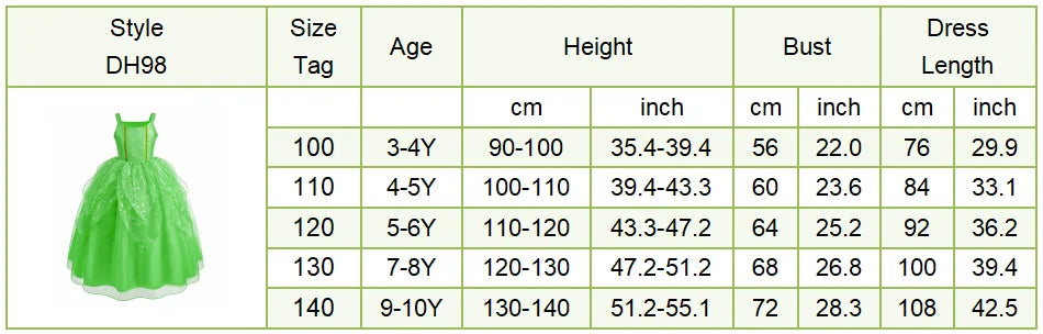 Kids Belle, Rapunzel, Cinderella, Anna, Elsa, Encanto Outfit
