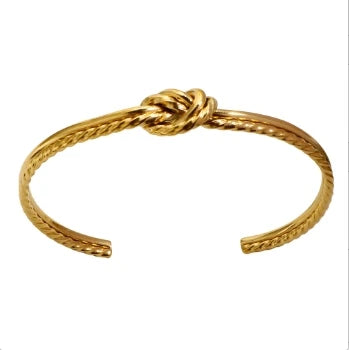 Beads Punk Gold Plated Thick Textured Open Bracelet Bangle for Women and Men