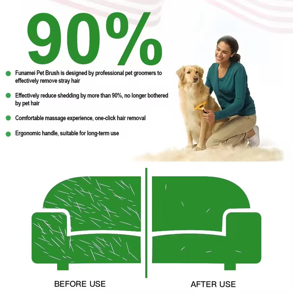 Pet Brush for Dogs Cats-Hair Removal