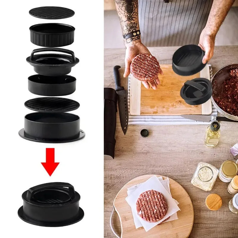 Round Chopped Burger Burger Accessories Gadgets Cuisine ABS Press Fors Cutlet Mold Crush Hamburger Patty Maker Device Beef Grill