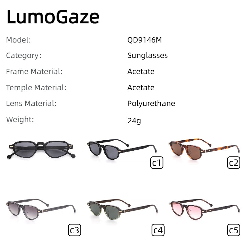 LumoGaze Retro UV400 Fashion Handmade Women's Sunglasses
