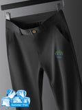 High Stretch Fabric Summer Thin Ice Silk Business Pants Men Elastic Waist Classic Work Office Formal Suit Trousers Plus Size 40