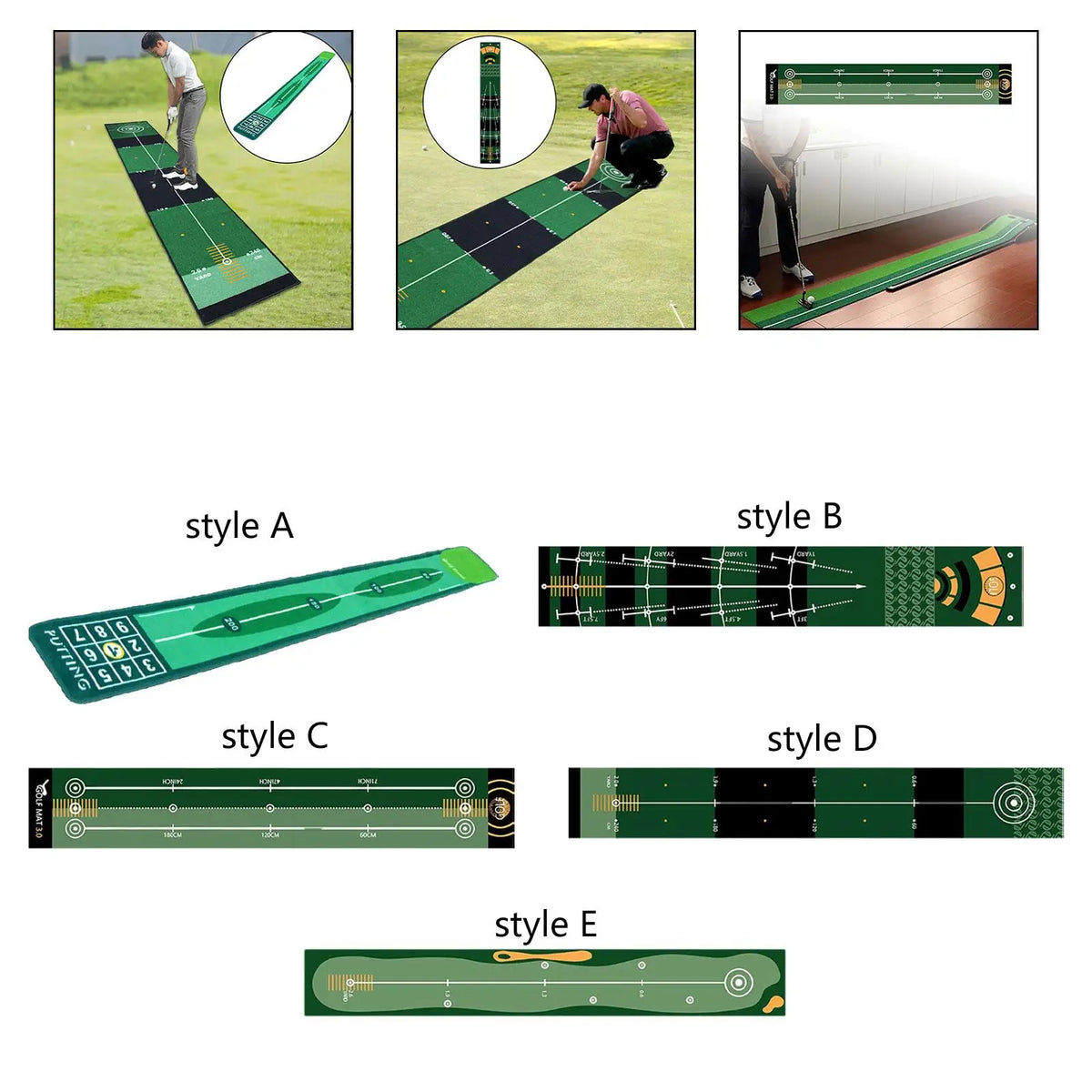 Golf Putting Mat Practical Golf Practice Mat for Park Office Indoor Outdoor