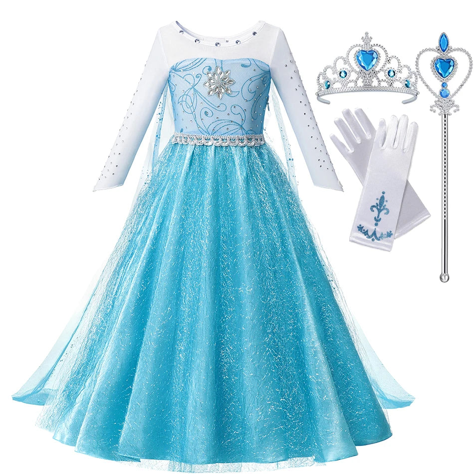 Queen Elsa Anna Costume Girls Princess Dress Toddler Halloween