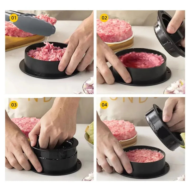 Round Chopped Burger Burger Accessories Gadgets Cuisine ABS Press Fors Cutlet Mold Crush Hamburger Patty Maker Device Beef Grill