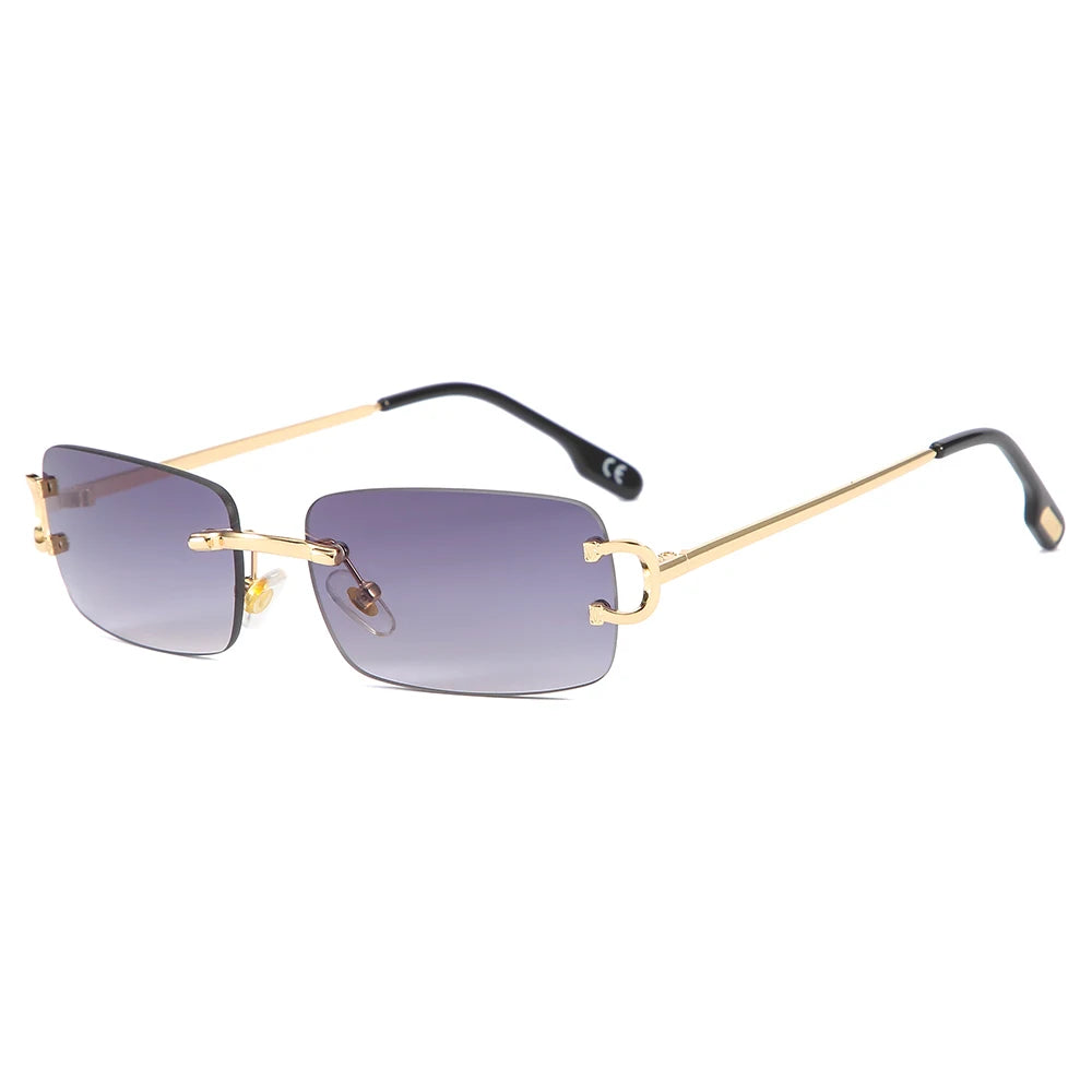Metal Sunglasses-Vintage Square Frame