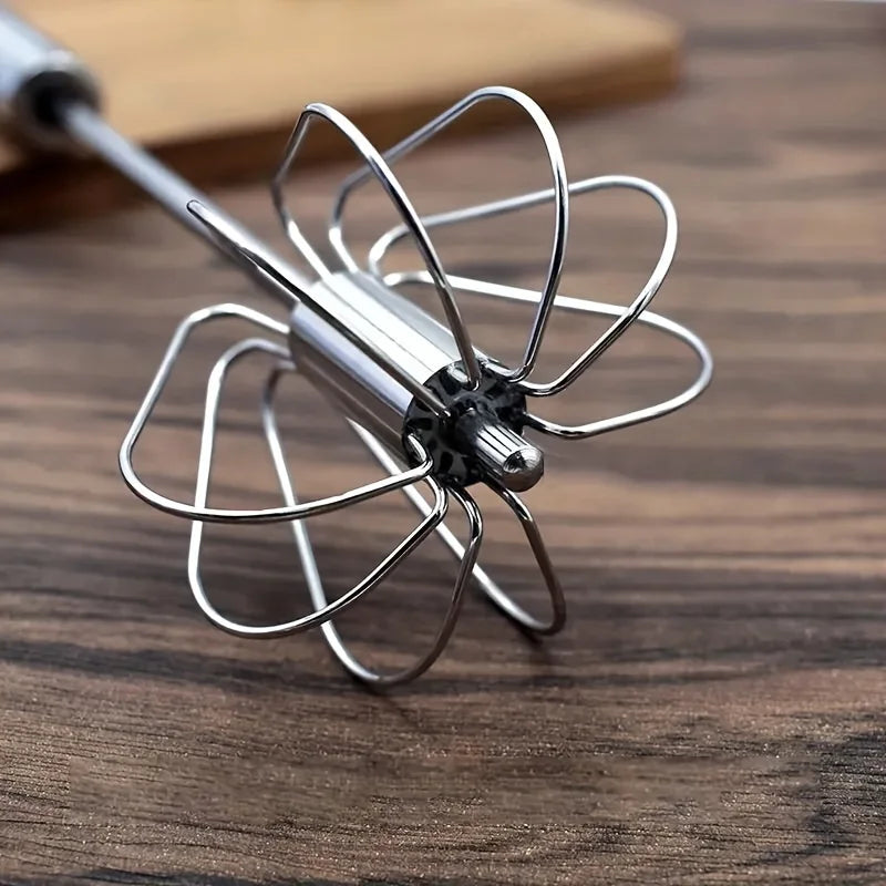 Stainless Steel Egg Beater Durable Semi-Automatic Mixer for Effortless Egg Whipping