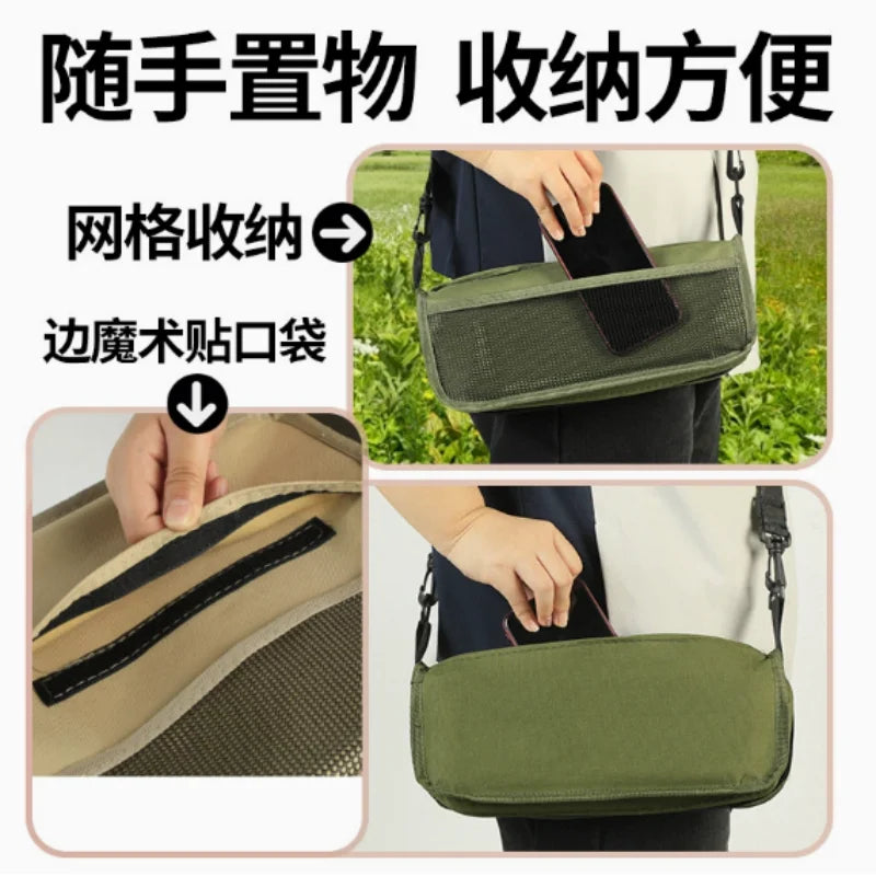 Folding stool for outdoor leisure, camping, and hiking fishing trips, convenient shoulder bag style portable stool for storage