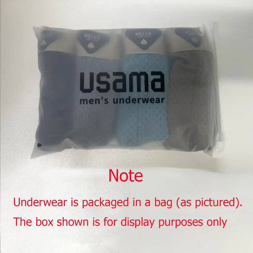 4pcs Men's Boxer Shorts Ice Silk Underwear Plus Size Underpants Cool Breathable