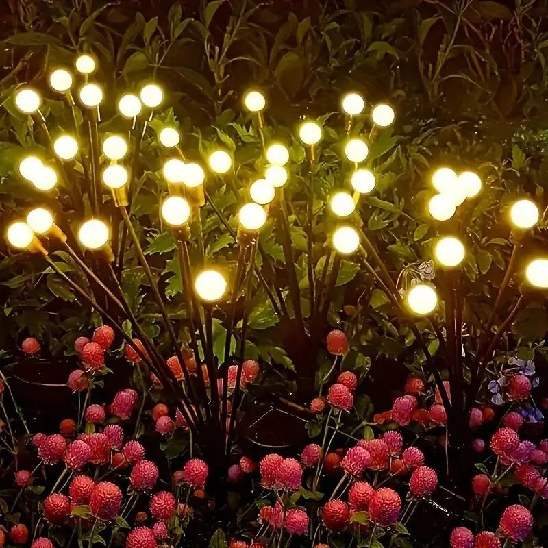 10 Lights Solar Lawn Lamp Garden Lamp, LED Wind-driven FireflyGround Plug Lamp, Garden Ramadan Decoration Festival Lamp