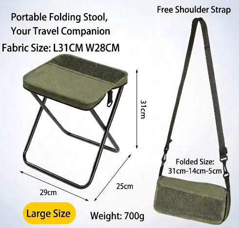 Folding stool for outdoor leisure, camping, and hiking fishing trips, convenient shoulder bag style portable stool for storage
