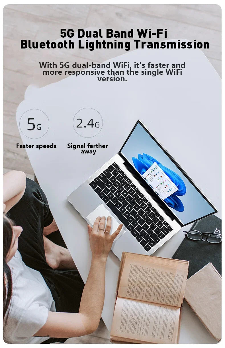 32GB DDR4 RAM 2TB SSD 15.6 Inch Ultra Thin Laptop Intel I7-8650U Windows 11 Pro Lightweight Notebook